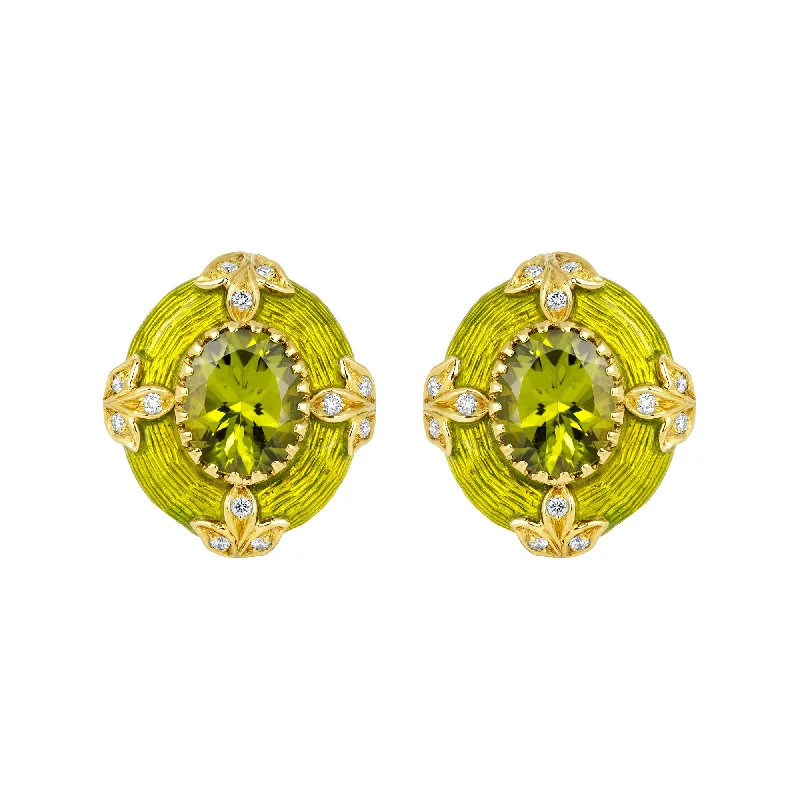 ladies-infinity-tassel-earrings-Earrings- Peridot And Diamond (Enamel) (1794D)