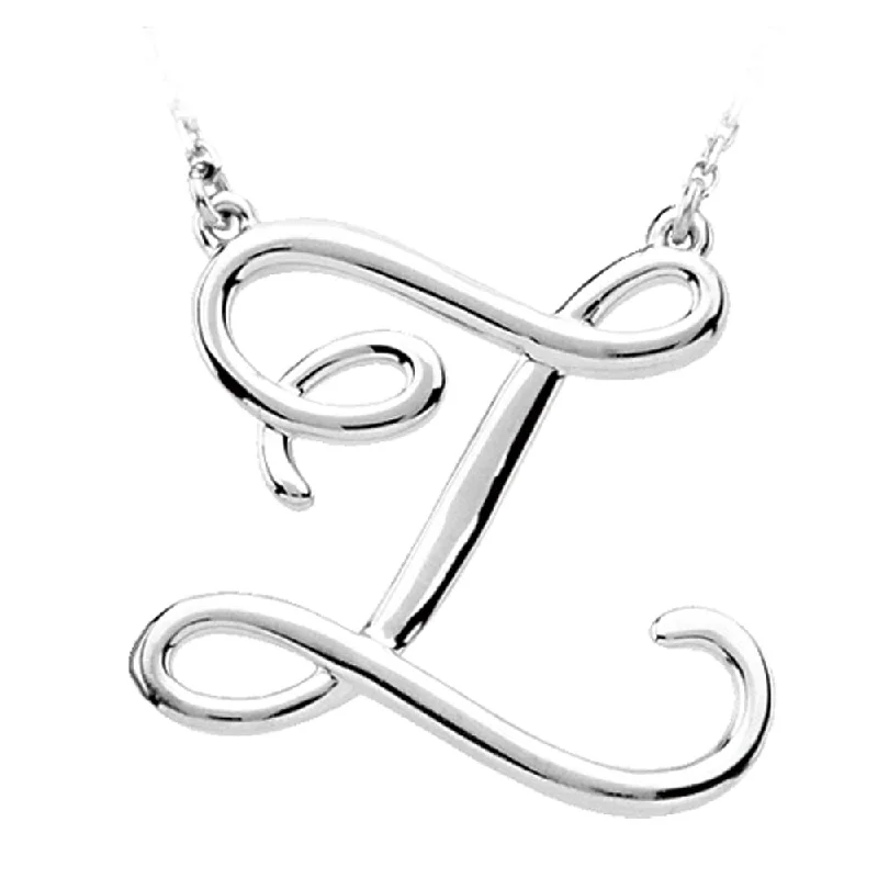 Ladies necklaces stylish flair -Sterling Silver, Olivia Collection, Medium Script Initial Z Necklace