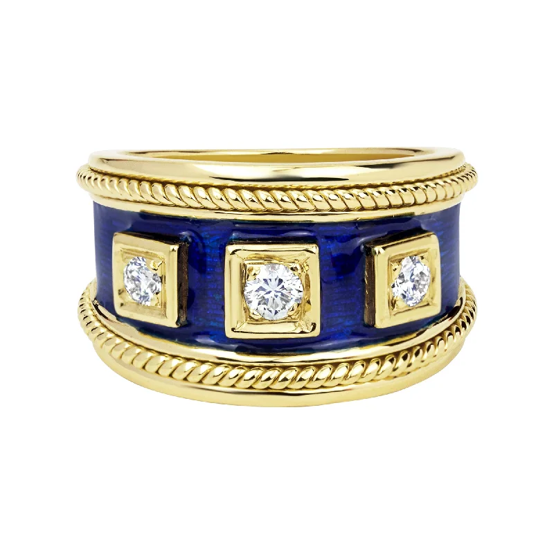 ladies-gold-channel-set-rings-Ring - Diamond (enamel)