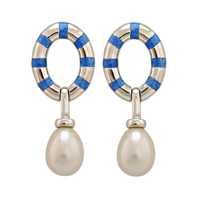 ladies-beaded-drop-silver-earrings-Earrings-South Sea Pearl (Enamel)