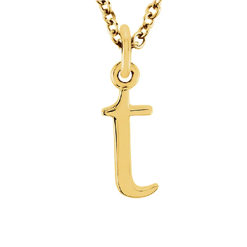 Ladies necklaces for class vibes -The Abbey Lower Case Initial 't' Necklace in 14k Yellow Gold, 16 Inch