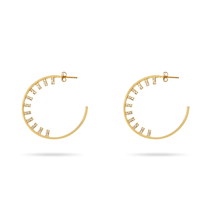 ladies-cross-ear-cuff-earrings-THE PAVE' OPEN BAR HOOP EARRINGS