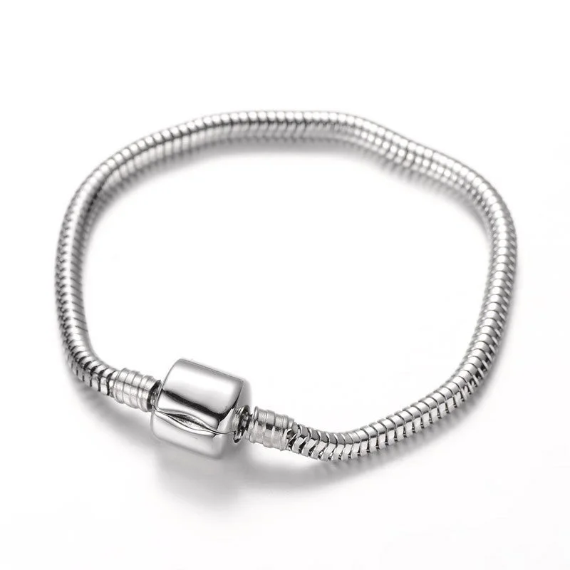 Ladies bracelets for peak elegance -Stainless Steel European Charm Bracelet