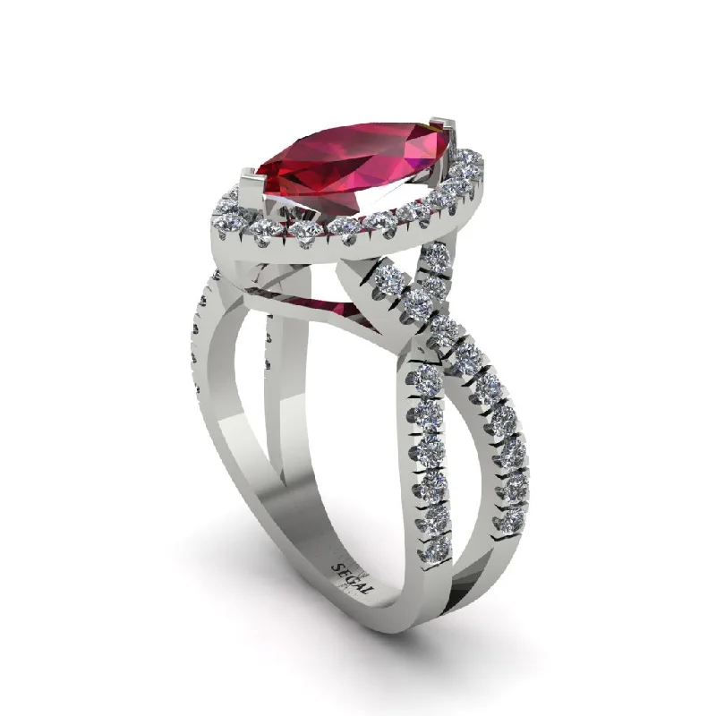 engagement-handmade-white-gold-rings-Ruby Marquise Split Shank Engagement Ring - Carly No. 12