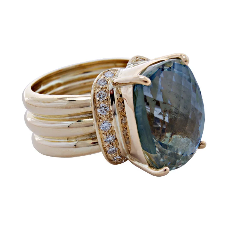 ladies-marquise-cut-sapphire-rings-Ring- Green Quartz And Diamond