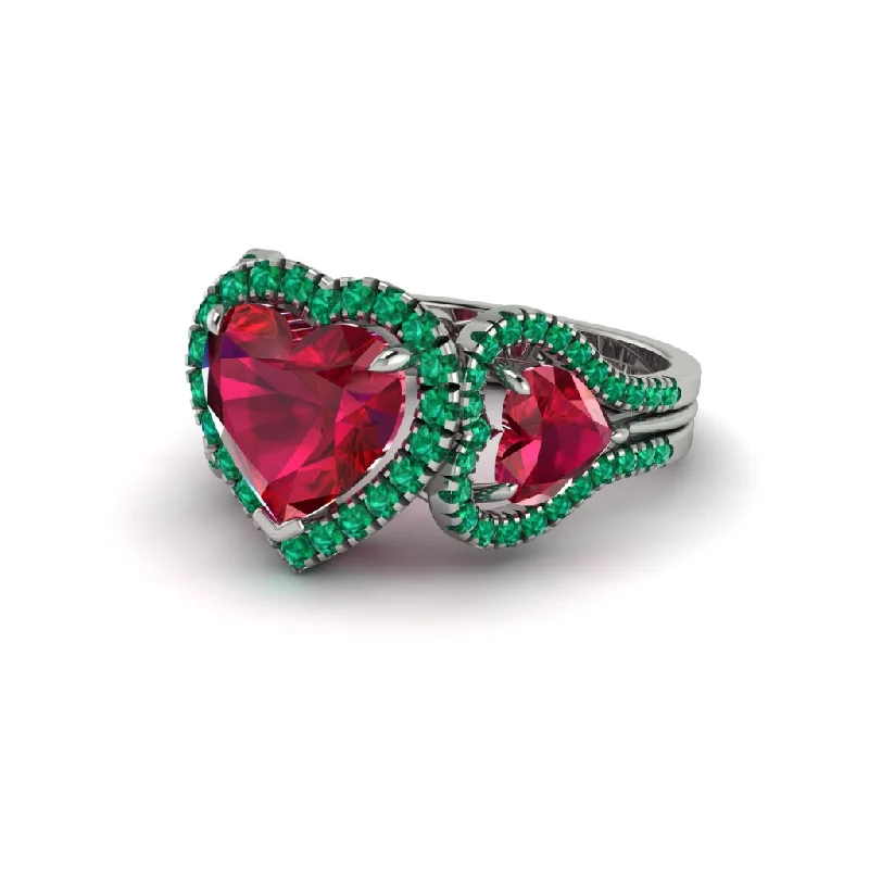 engagement-ruby-vintage-inspired-rings-Ruby Eternal Heartbeat Engagement Ring - Aylin No. 27