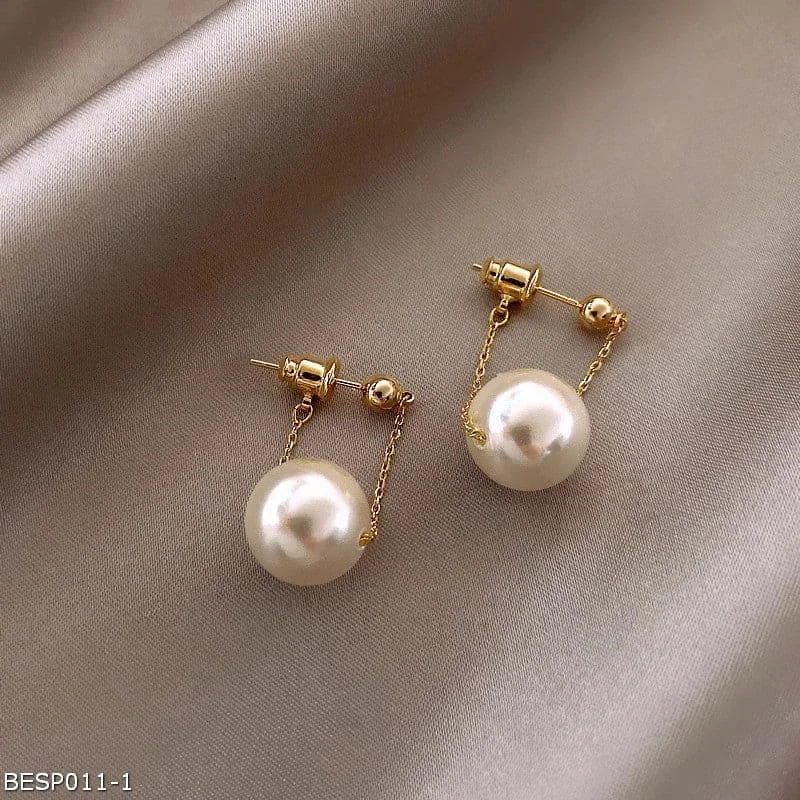 ladies-diamond-ear-cuff-earrings-Minimalist pearl earrings