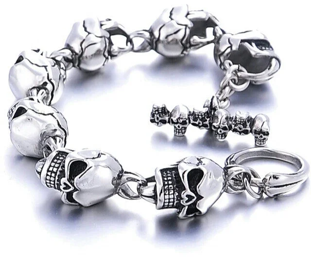 Ladies bracelets unique flair -Skull Head Bracelet