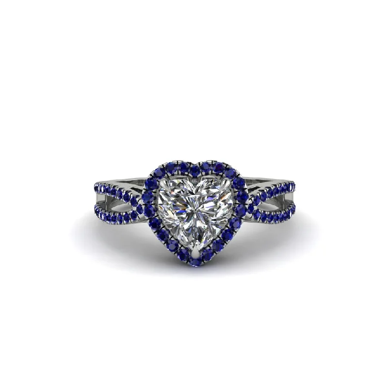 engagement-cushion-cut-platinum-rings-Heart's Diamond Embrace Engagement Ring - Alison No. 63