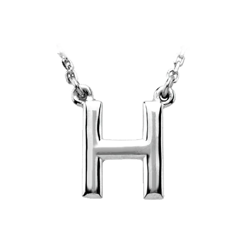 Ladies necklaces timeless charm -Sterling Silver, Kendall Collection, Block Initial H Necklace, 16 Inch