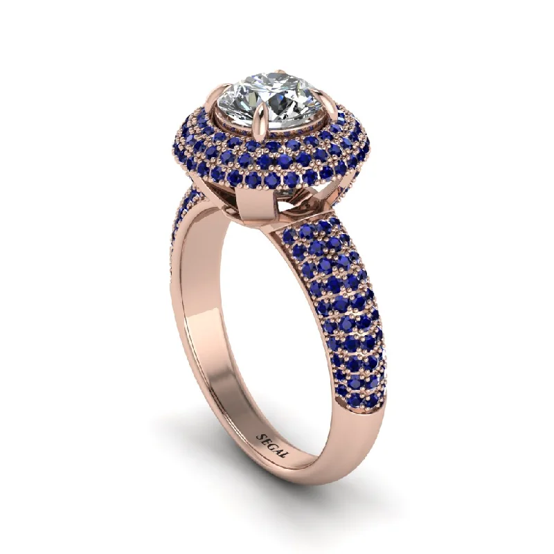 engagement-diamond-pave-set-rings-Diamond Golden Majesty Pave Halo Engagement Ring - Myra No. 62