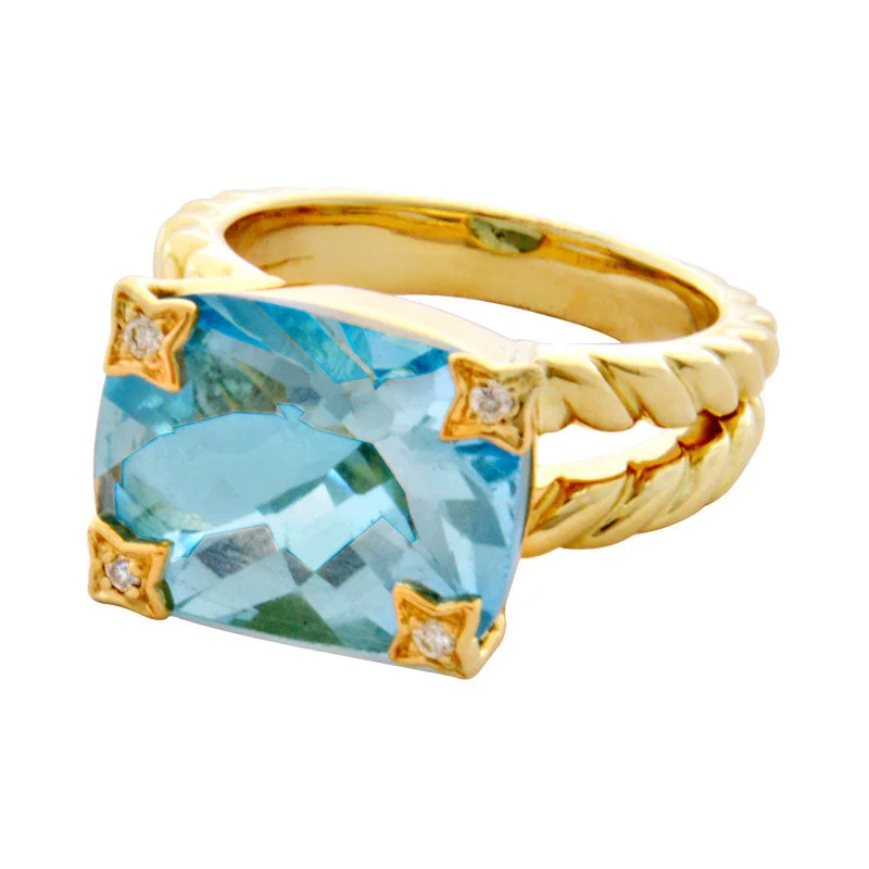 ladies-asscher-cut-sapphire-rings-Ring-Blue Topaz and Diamond