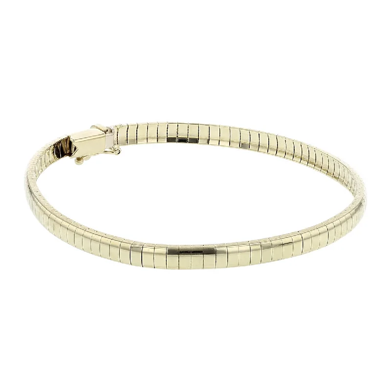 Ladies bracelets for outing elegance -14K Yellow Gold Omega 7-Inch Flexible Bracelet