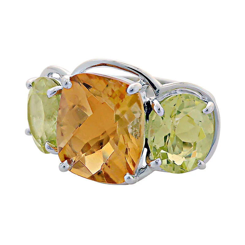 ladies-handmade-white-gold-rings-Ring-Citrine and Lemon Quartz