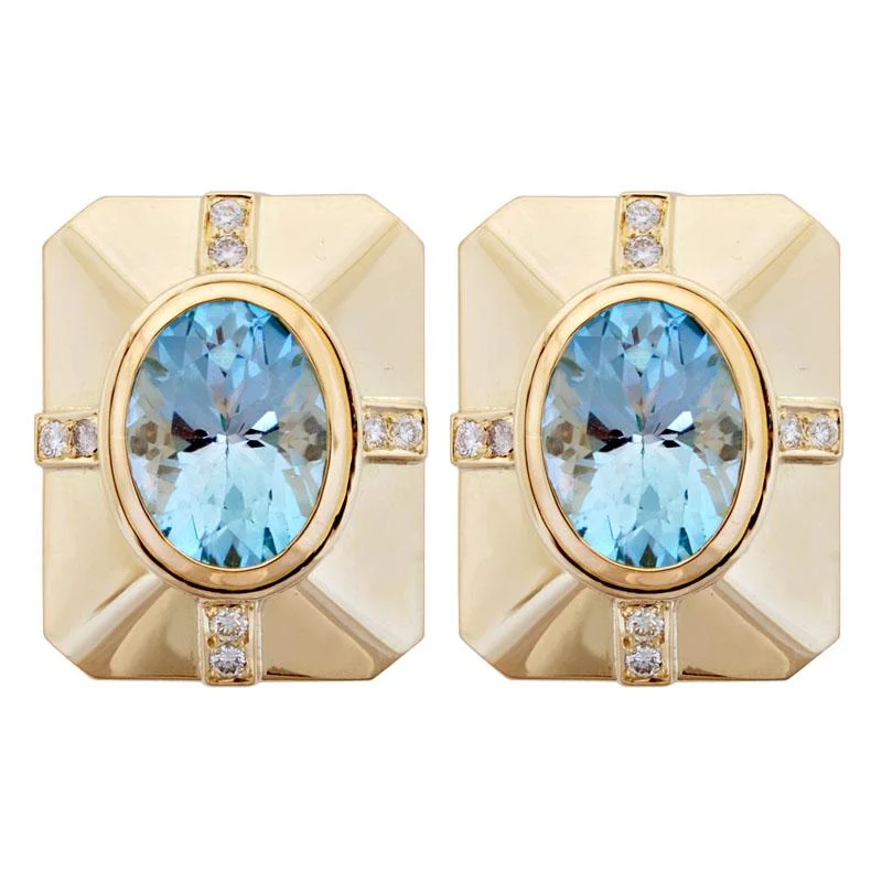 ladies-ear-wrap-gold-earrings-Earrings-Blue Topaz and Diamond  (1851J)