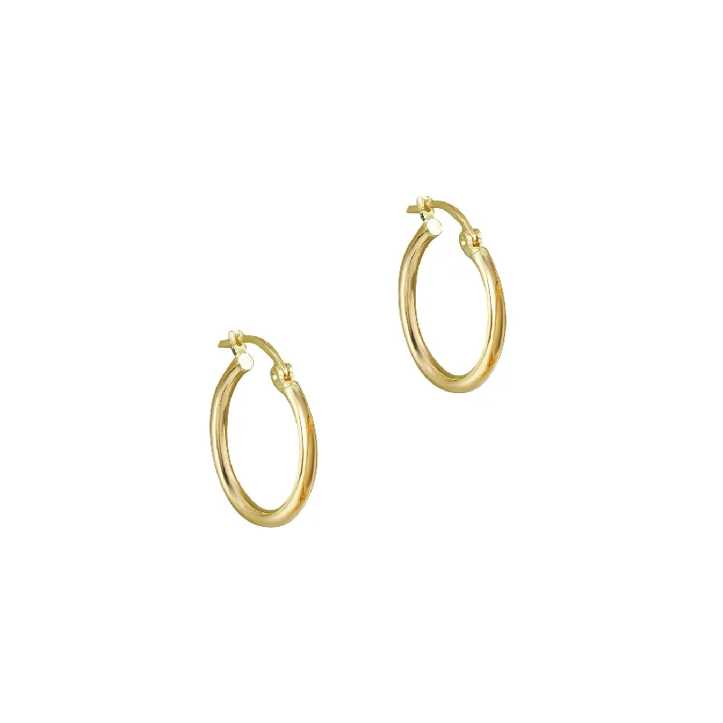 ladies-bohemian-tassel-drop-earrings-THE ESSENTIAL 10KT GOLD HUGGIE HOOP EARRINGS (MEDIUM)