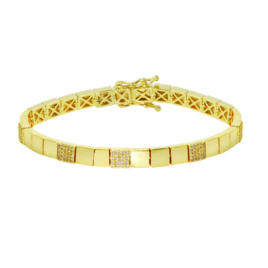 Ladies bracelets for golden vibes -Square Tennis New Version Bracelet