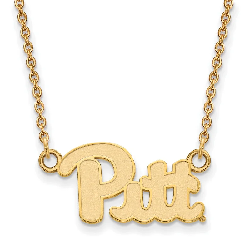 Ladies necklaces slim elegance -14k Gold Plated Silver U of Pittsburgh Sm 'Pitt' Pendant Necklace