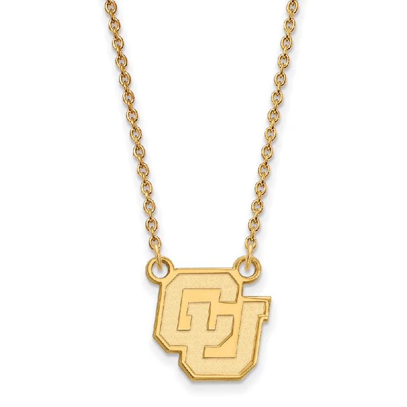 Ladies necklaces for free-spirit charm -14k Gold Plated Silver U of Colorado Small Pendant Necklace