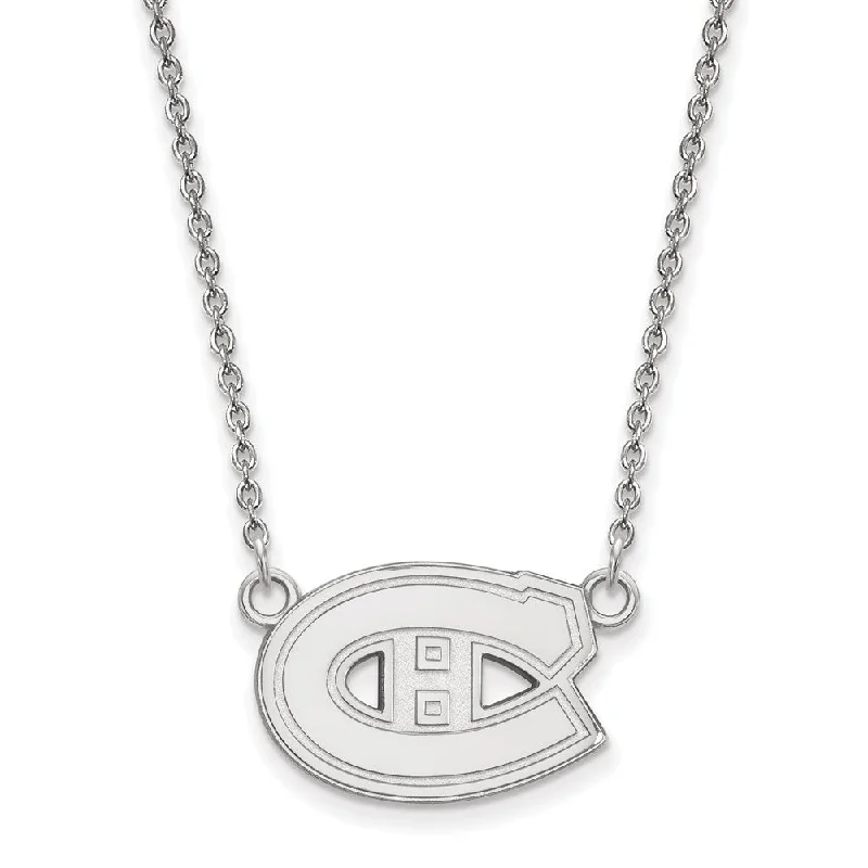 Ladies necklaces with sea calcite -14k White Gold NHL Montreal Canadiens Small Necklace, 18 Inch