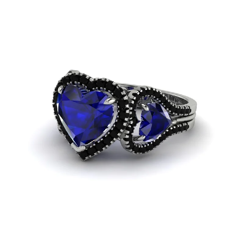 engagement-white-gold-tension-set-rings-Sapphire Eternal Heartbeat Engagement Ring - Aylin No. 45