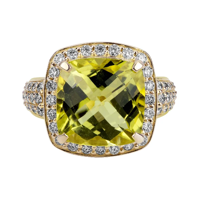 ladies-round-diamond-rings-Ring - Lemon Quartz & Diamond (2380A)