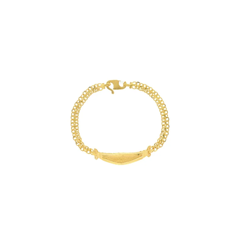 Ladies bracelets glossy charm -22K Yellow Gold Kid’s Link Peace Fashionable Baby Bracelet, 4.6 grams