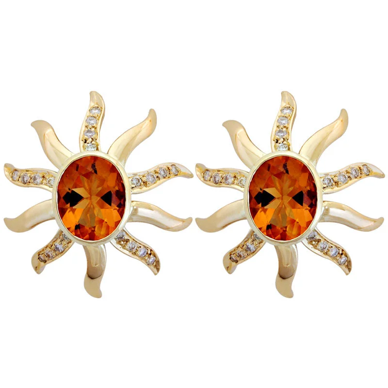 ladies-chandelier-diamond-earrings-Earrings- Citrine And Diamond (1856B)