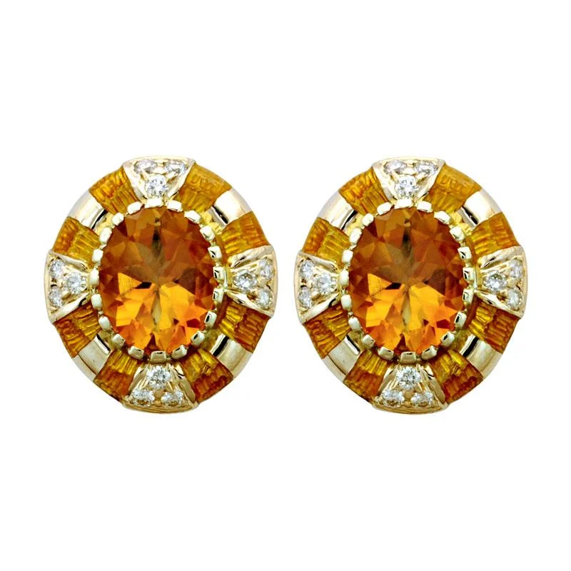 ladies-rustic-mini-hoop-earrings-Earrings-Citrine and Diamond (Enamel)  (1879D)