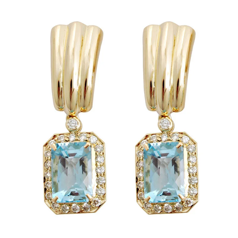 ladies-artisan-ear-wrap-earrings-Earrings- Blue Topaz And Diamond (1480A)