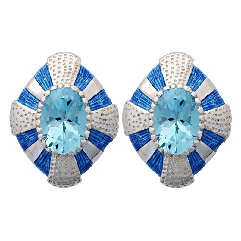 ladies-gold-heart-earrings-Earrings-Blue Topaz (Enamel)  (38DS)